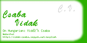 csaba vidak business card